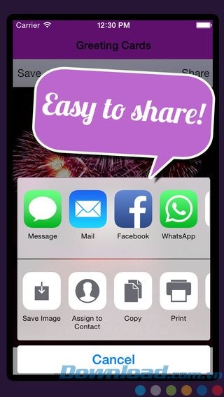 Chia sẻ thiệp trên SNS