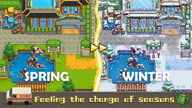 Hãy để bốn mùa tô điểm cho thị trấn Harvest Town của bạn