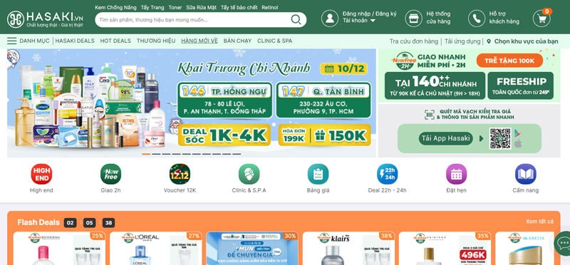 Trang Hasaki.vn - Mua sắm các sản phẩm, đặt dịch vụ spa