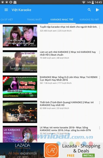 Karaoke nhạc trẻ