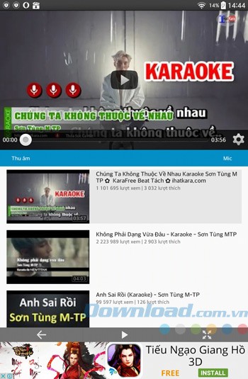 Giao diện hát Karaoke