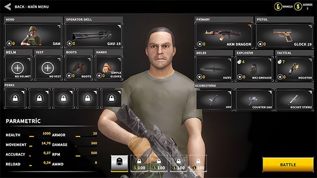 Trang bị vũ khí và phụ kiện các loại cho từng thành viên đội