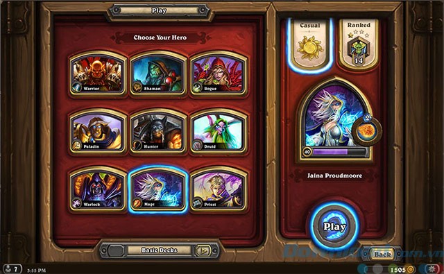 Chọn anh hùng để chơi Hearthstone: Heroes of Warcraft
