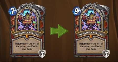 Dr. Boom, Mad Genius - Tăng phí Mana từ 7 lên 9