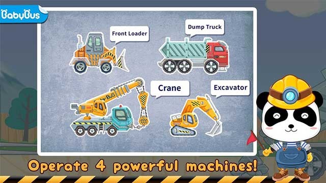 Bé khám phá và vận hành 4 loại máy móc khác nhau trong game Heavy Machines