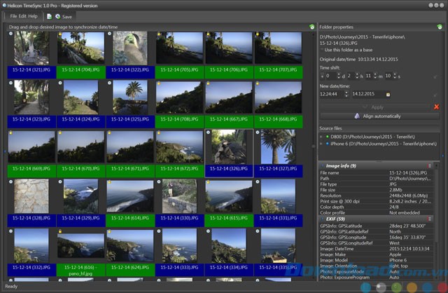 Giao diện phần mềm Helicon Time Sync