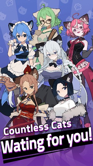 Vô số anh hùng mèo đang chờ đợi bạn trong game Hellic Idle RPG