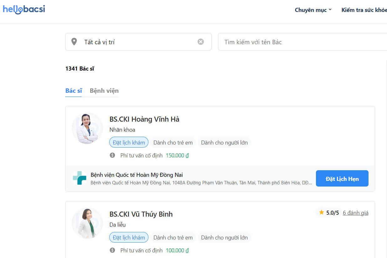 Đặt lịch khám bệnh từ xa, hoặc đặt lịch đến tại phòng khám