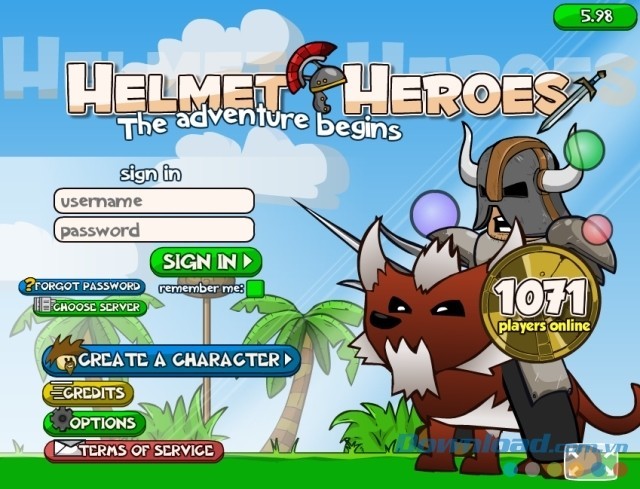 Game nhập vai nhiều người chơi trực tuyến kịch tính Helmet Heroes