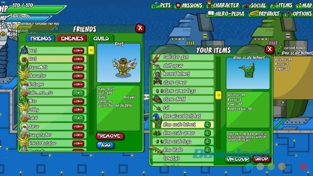 Lập nhóm chiến đấu và trao đổi vật phẩm độc đáo