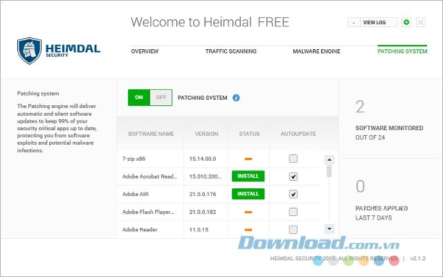 Heimadal Free tự động cập nhật phiên bản mới cho các phần mềm lỗi thời