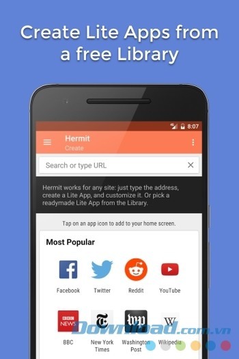 Tạo Lite app từ thư viện của Hermit