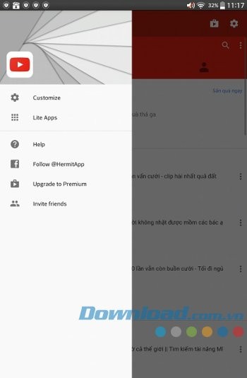 Vào dấu 3 dấu gạch ngang ở góc trên bên phải để cài đặt