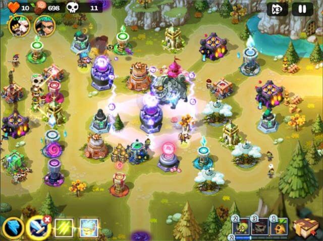 Bố trí tháp chiến lược và chống lại sự tấn công của địch