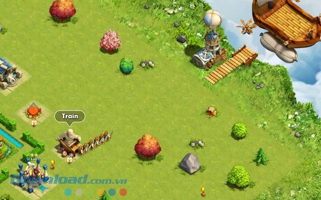 Khu vực đào tạo quân lính trong game Hero Sky: Epic Guild Wars