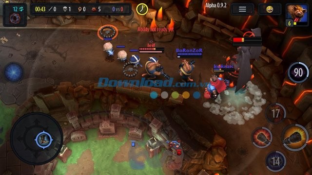 Giao diện màn đấu trong Heroes of SoulCraft cho Android