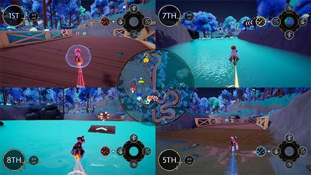 Chạy đua trên chổi bay qua các đường chạy ngoằn ngoèo và đầy chướng ngại vật