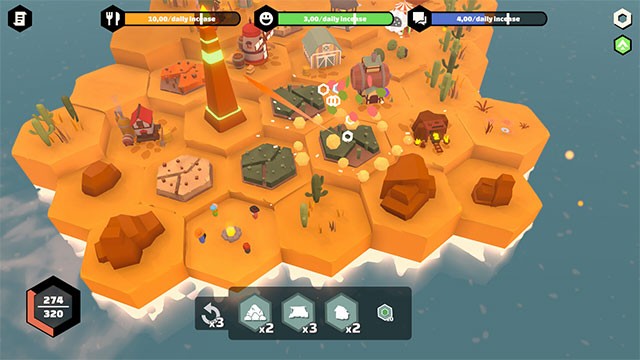 Xây dựng ngôi làng trên hòn đảo lục giác với trò chơi mô phỏng chiến lược HEXAROMA