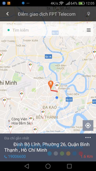 Tìm kiếm điểm giao dịch FPT