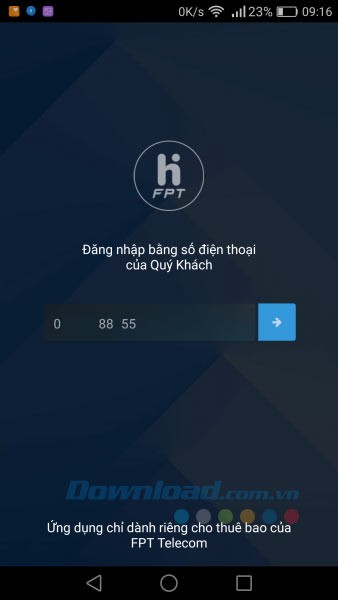 Giao diện đăng nhập