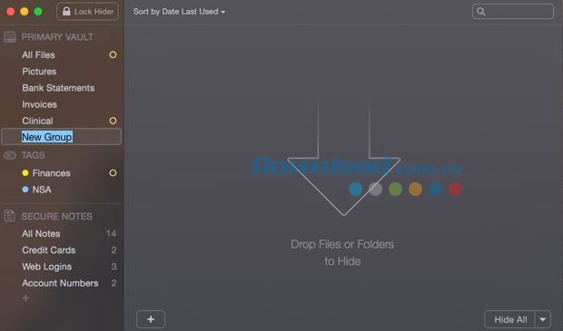 Tạo nhóm mới trong kho lưu trữ của Hider 2