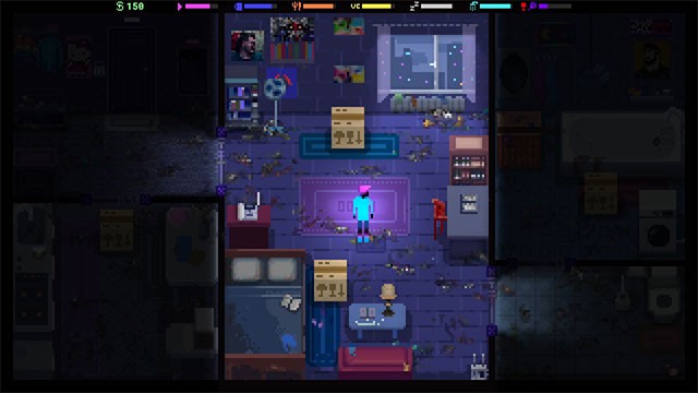 Bối cảnh của Hikikomori Life game là 1 căn phòng độc lập với ánh sáng neon yếu ớt và âm nhạc dễ chịu