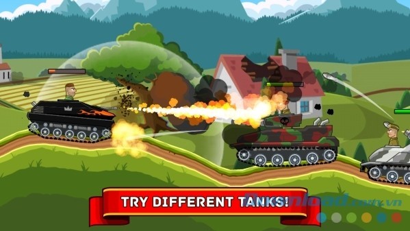 Game bắn tăng miễn phí hấp dẫn Hills of Steel cho Android