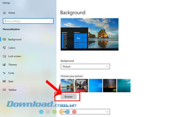 Click chuột vào mục Browse.