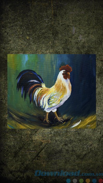 Tranh Gà sơn dầu của Giang Phong