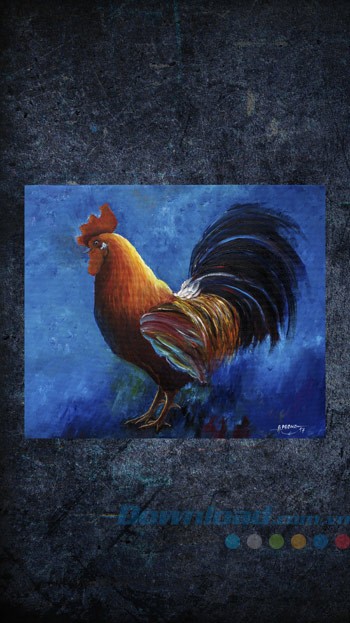 Hình nền Tranh Gà sơn dầu