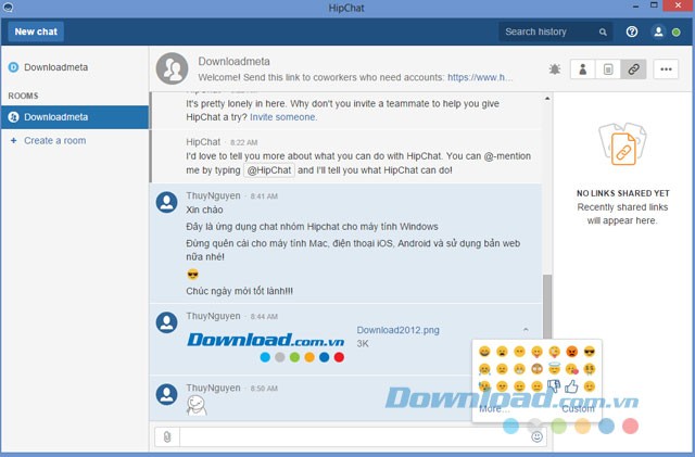 Giao diện phòng chat của ứng dụng
