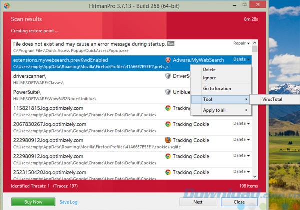 Truy vấn VirusTotal