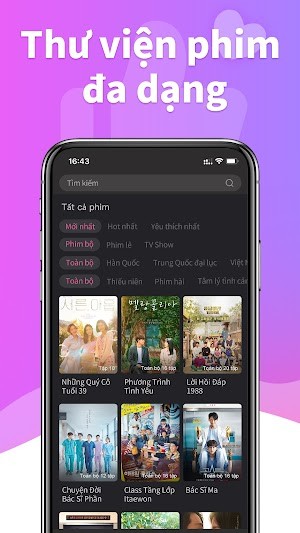 Kho phim đa dạng với nhiều thể loại khác nhau