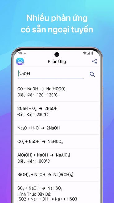 Nhiều phản ứng có sẵn ngoại tuyến