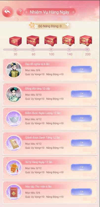 Hệ thống nhiệm vụ đa dạng