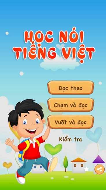 Giao diện chính của Học Nói Tiếng Việt