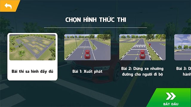 Chọn hình thức thi