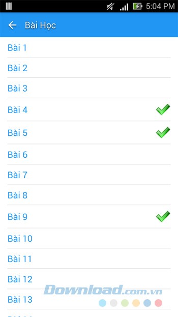 Danh sách bài học