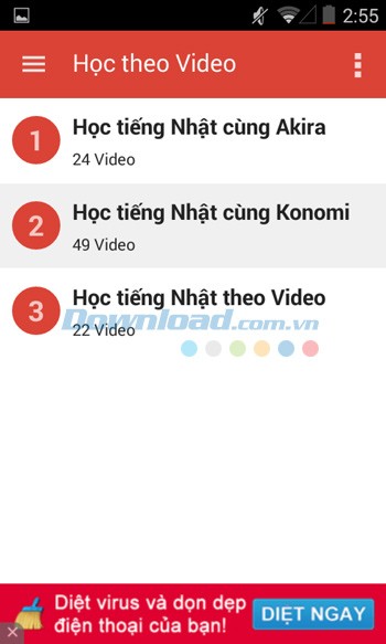 Học tiếng Nhật theo video