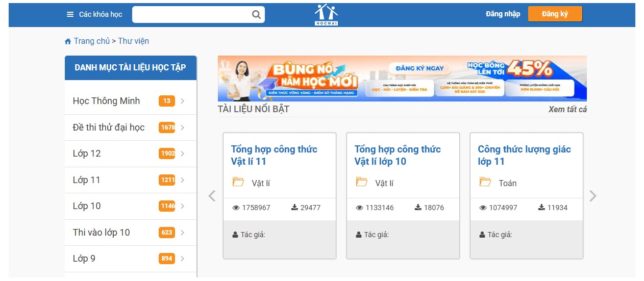 Hệ thống tài liệu học tập phong phú tại HOCMAI.vn