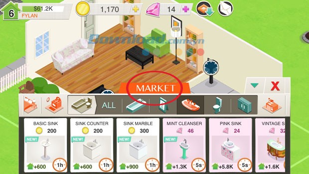 Cửa hàng trong game Home Design Story