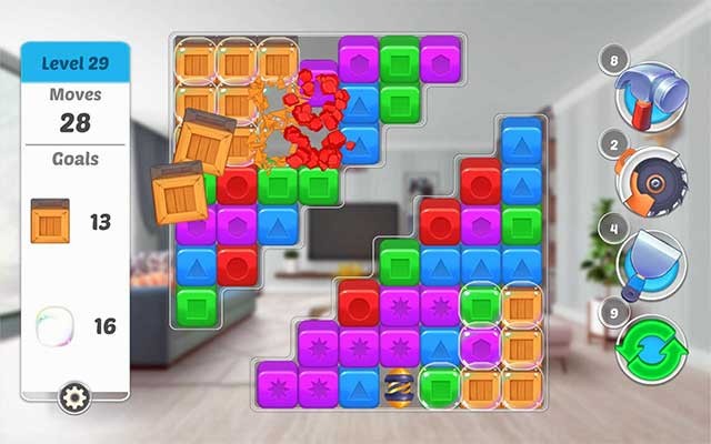 Thưởng thức các màn chơi match 3 đầy màu sắc với độ khó tăng dần