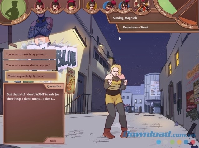 Đưa ra nhiều sự lựa chọn trong quá trình chơi visual novel game Honey Rose: Underdog Fighter Extraordinaire cho máy tính