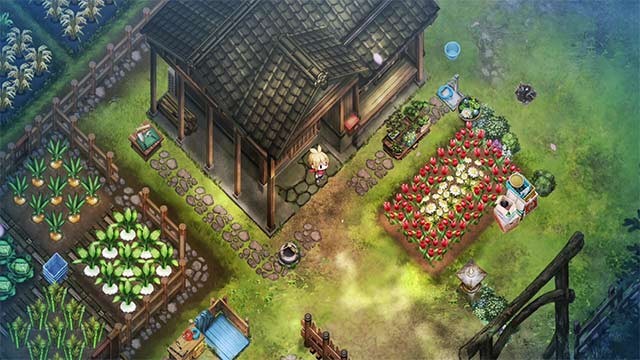 Chơi game Honogurashi no Niwa ở góc nhìn top-down và đồ họa anime xinh xắn