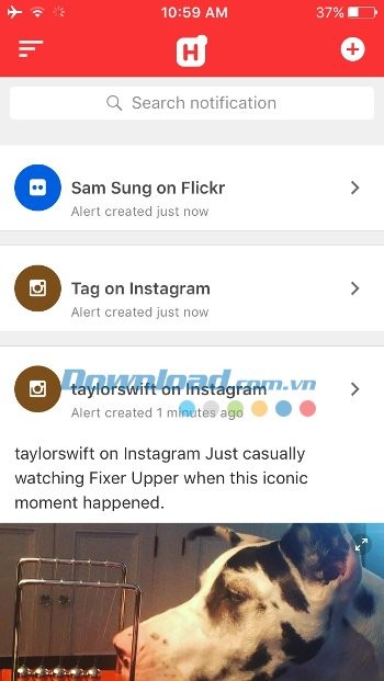 Xem thông báo trên timeline