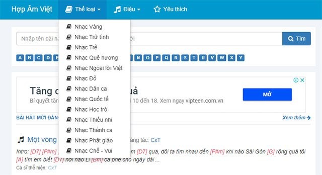 Tìm theo thể loại trên HopAmViet