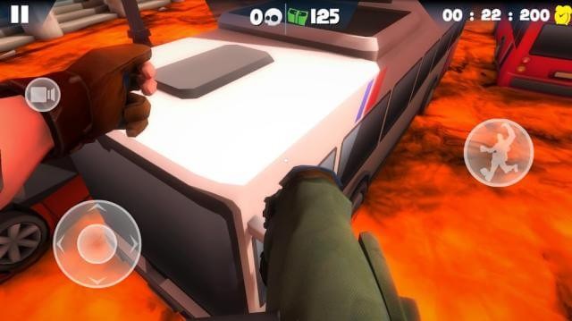 Nhảy trên các đồ vật để di chuyển qua dòng dung nham nóng bỏng trong game HOT LAVA FLOOR