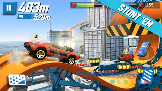 cung đường đua tuyệt đẹp và khó nhằn trên Hot Wheels: Race Off cho iOS