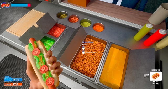 Quản lý xe bán bánh mì xúc xích, đồ ăn nhanh và đồ uống trong Hotdog: The Videogame