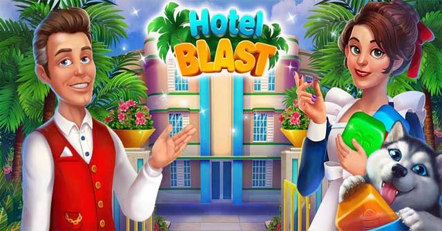 Giải các câu đố match-3 để dọn dẹp và cải tạo một khách sạn cũ trong Hotel Blast
